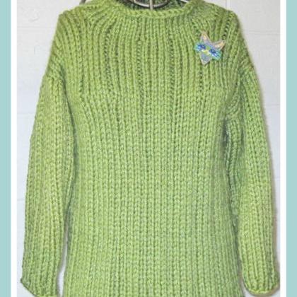 Loose Long Bulky Sweater Knitting Pattern For Teen To Adult on Luulla
