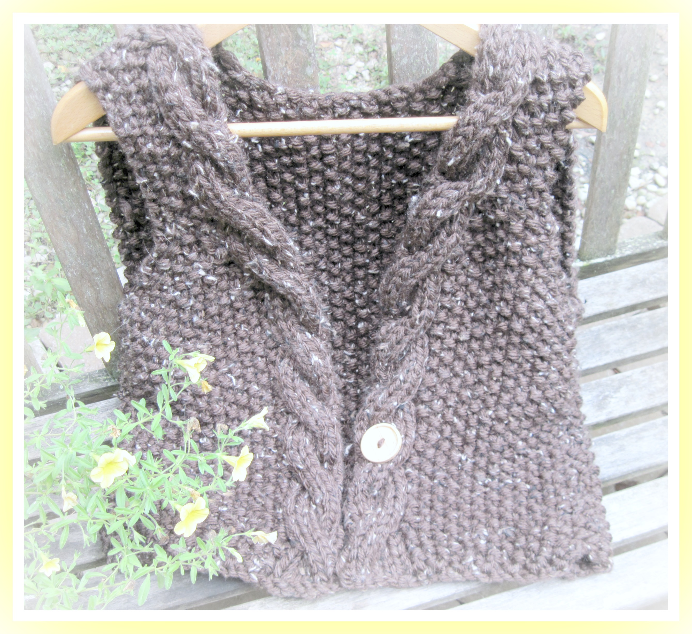 Cable Edged Vest Knitting Pattern For Teen To Adult on Luulla